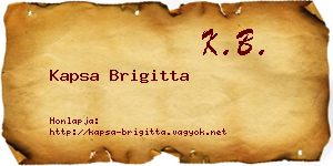 Kapsa Brigitta névjegykártya
