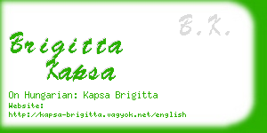 brigitta kapsa business card